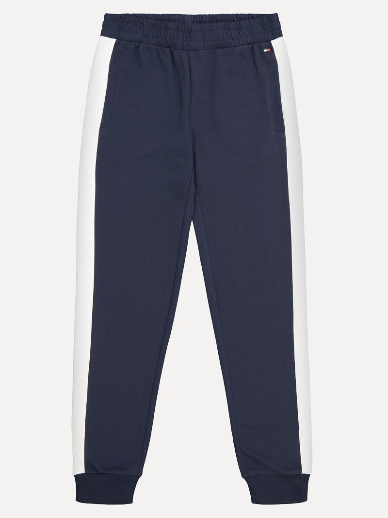 Lány Tommy Hilfiger Big Pieced Jogger Nadrág Sötétkék | HU 1968QMA